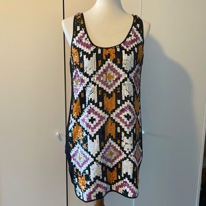 Trina Turk Multi Color Sequin Dress Sz 8